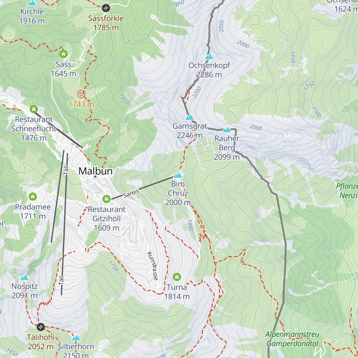 Bergrestaurant Sareis map