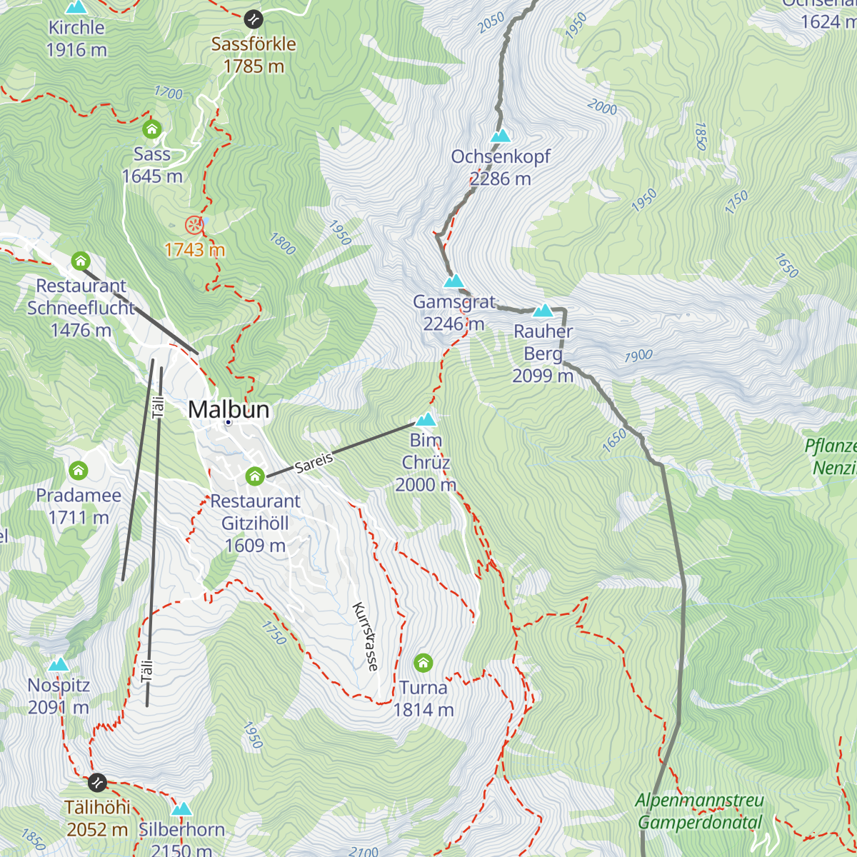 Bergrestaurant Sareis map