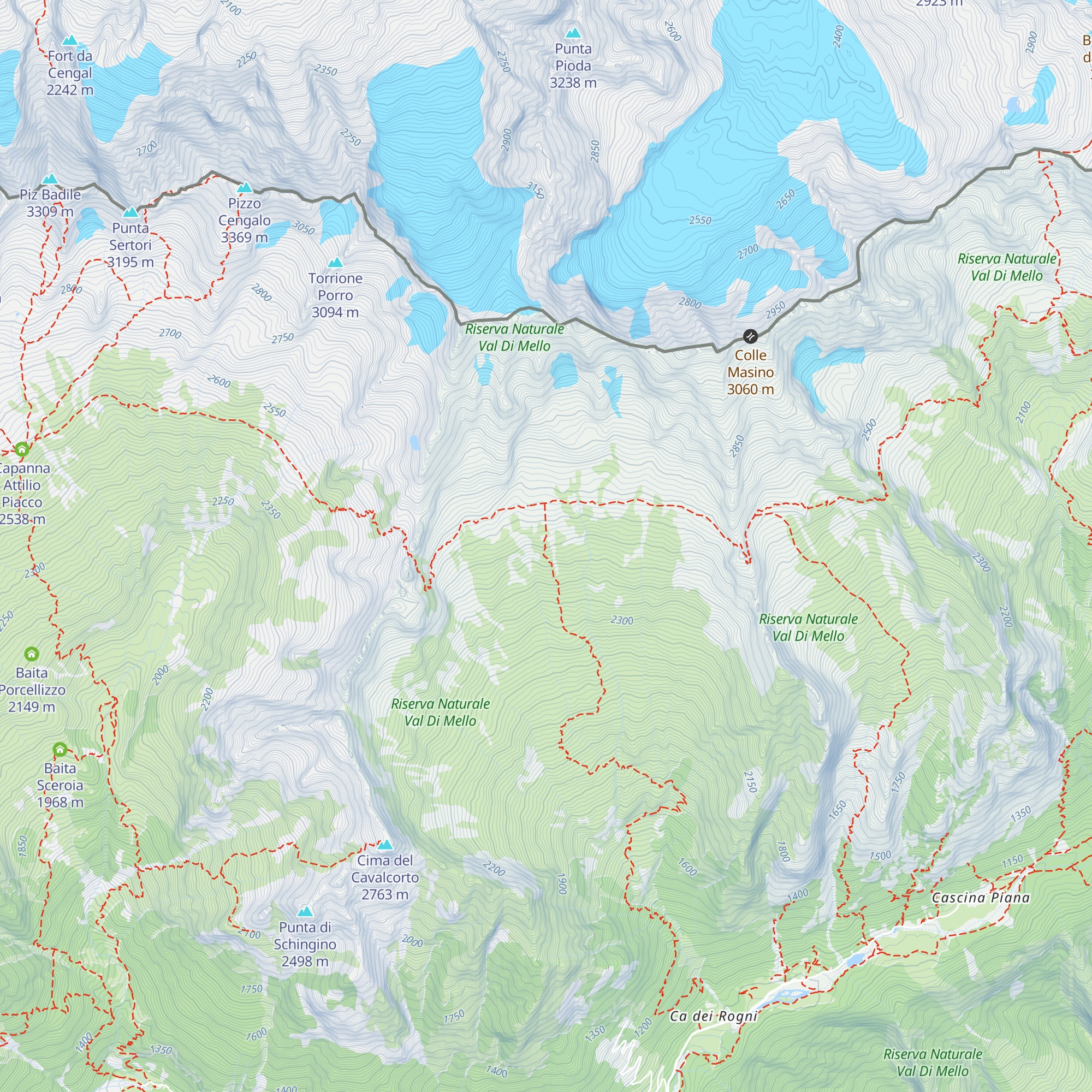 Bivacco Molteni Valsecchi map