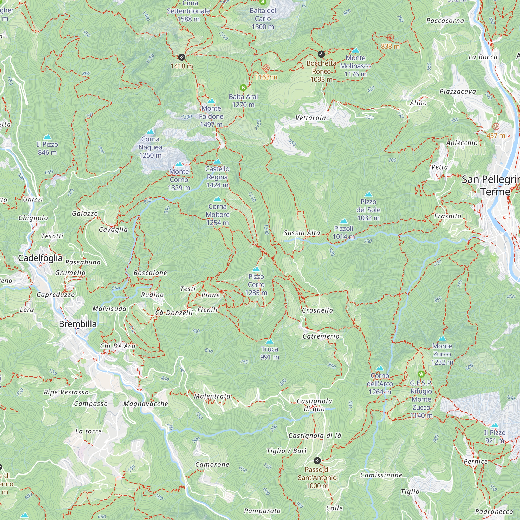 Rifugio Lupi di Brembilla map