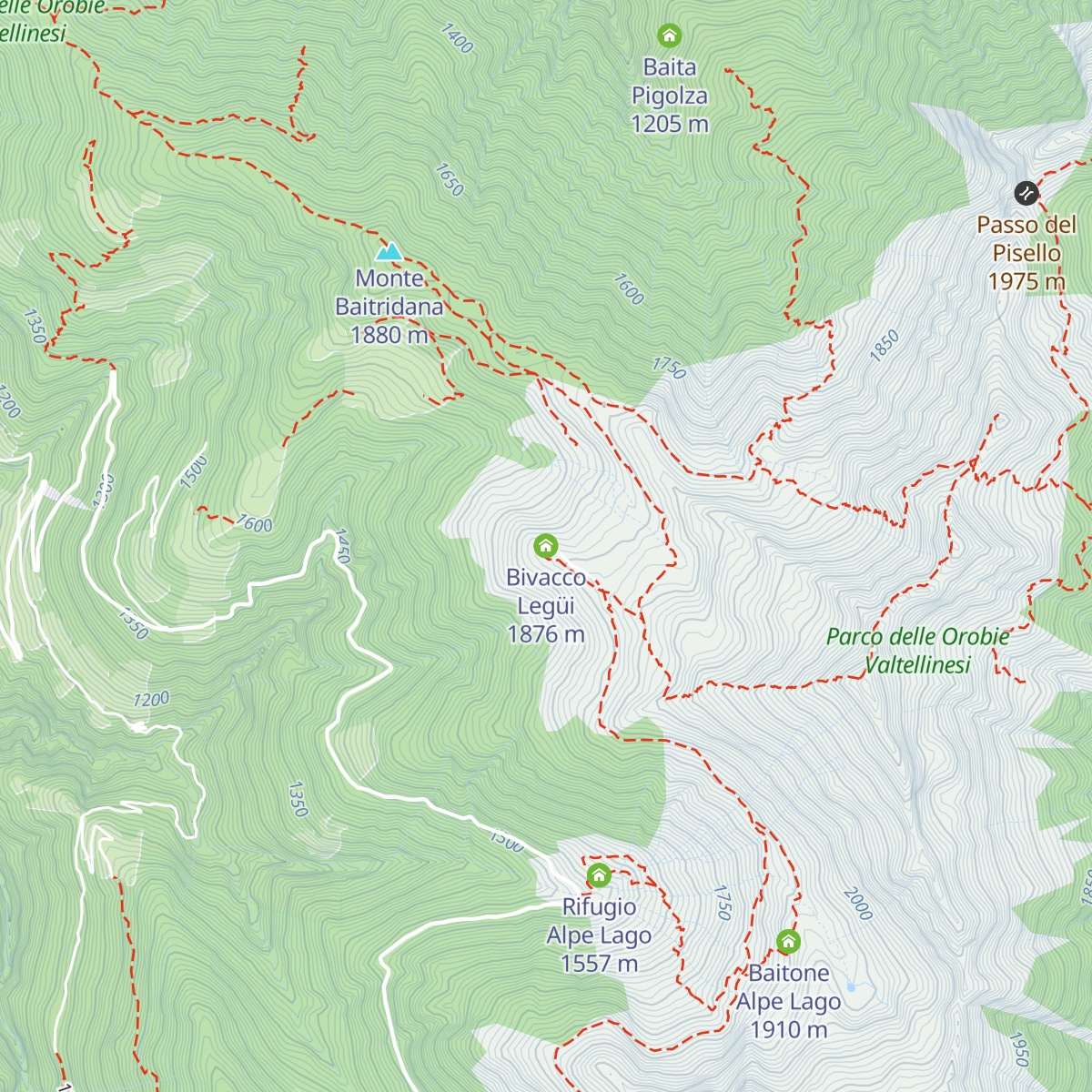 Bivacco Legüi map