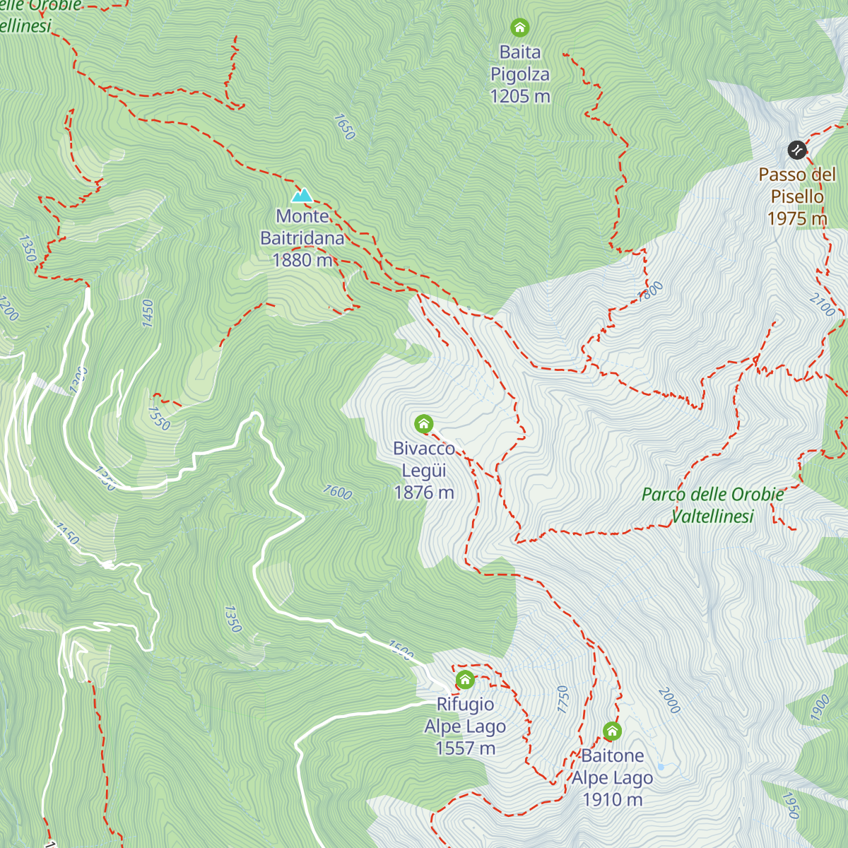 Bivacco Legüi map