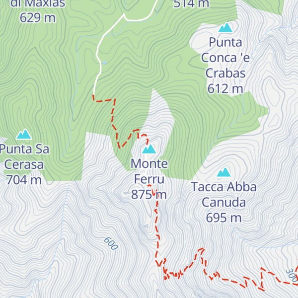 Map of Monte Ferru
