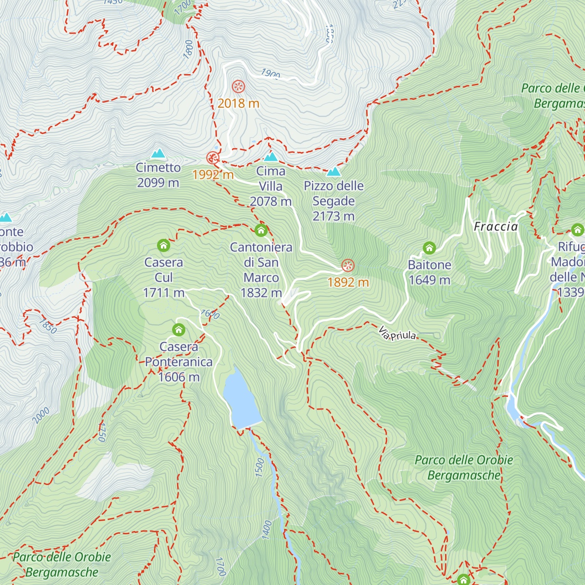 Rifugio Passo San Marco 2000 map