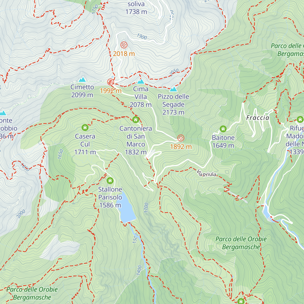 Rifugio Passo San Marco 2000 map