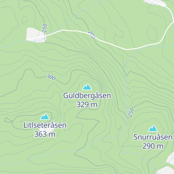 Map of Guldbergåsen