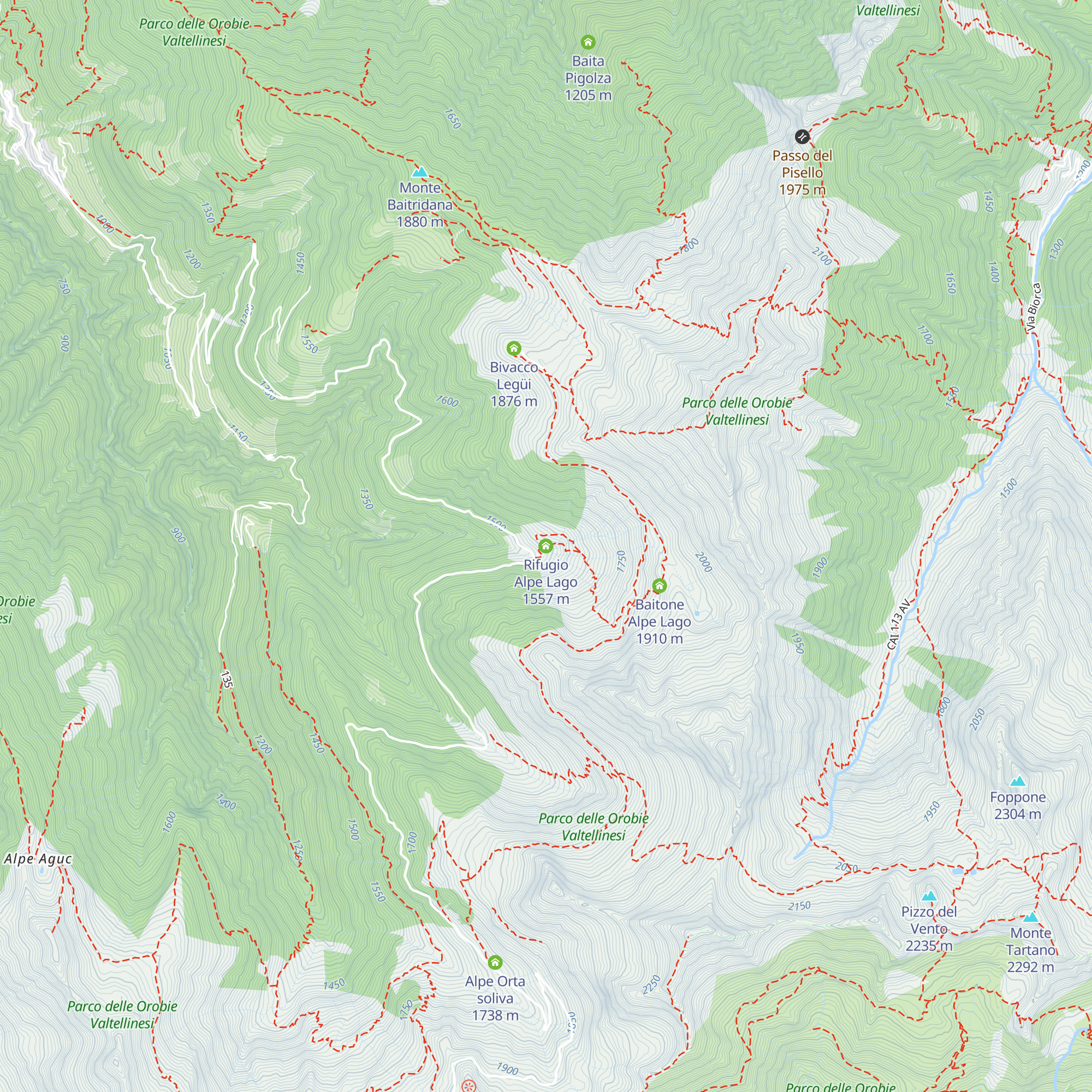 Rifugio Alpe Lago map