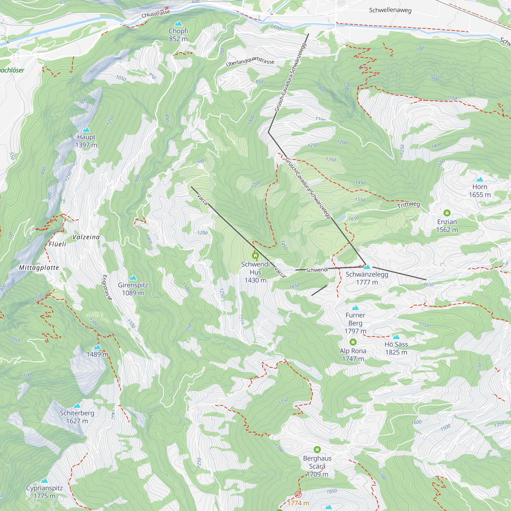 Schwendi Hus map