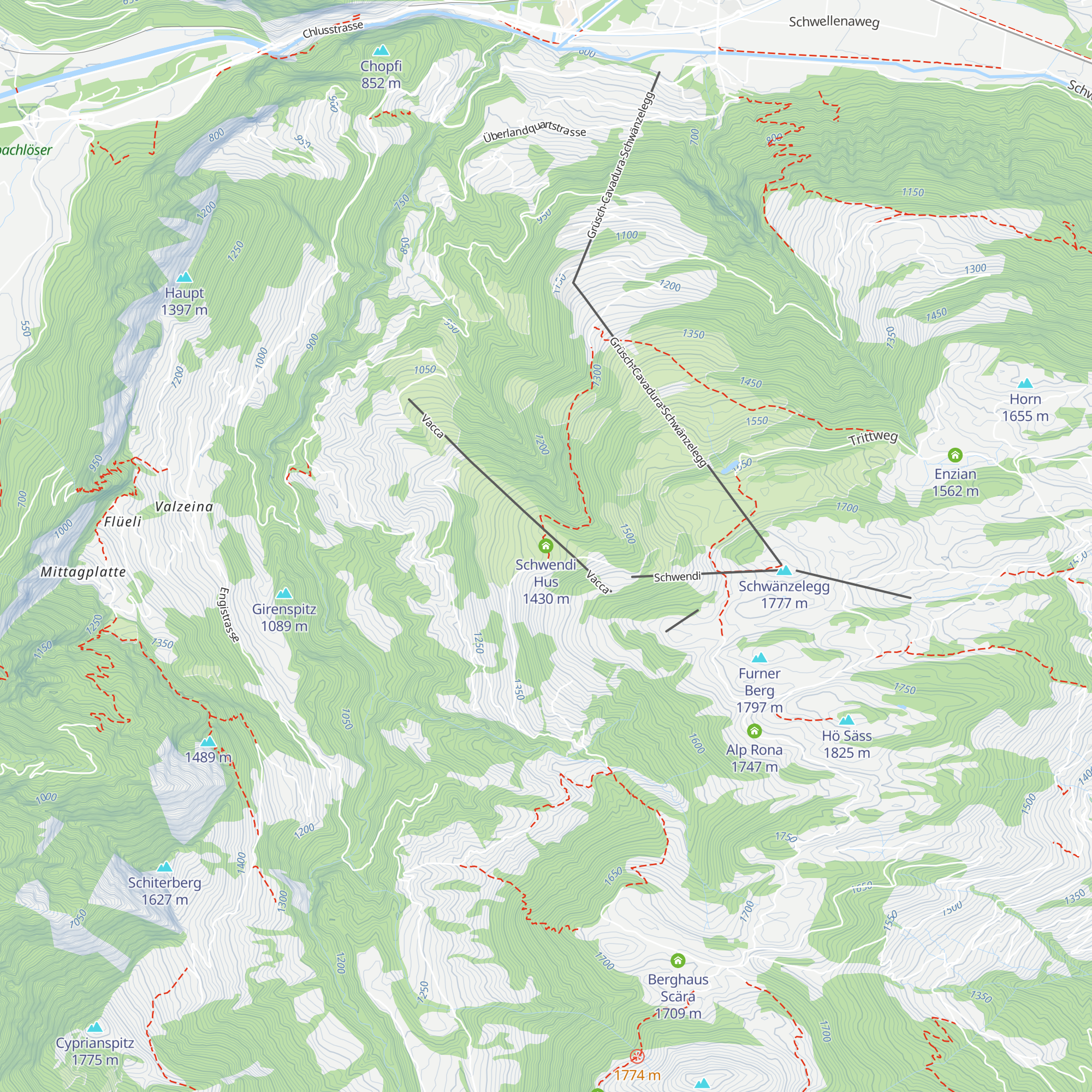 Schwendi Hus map