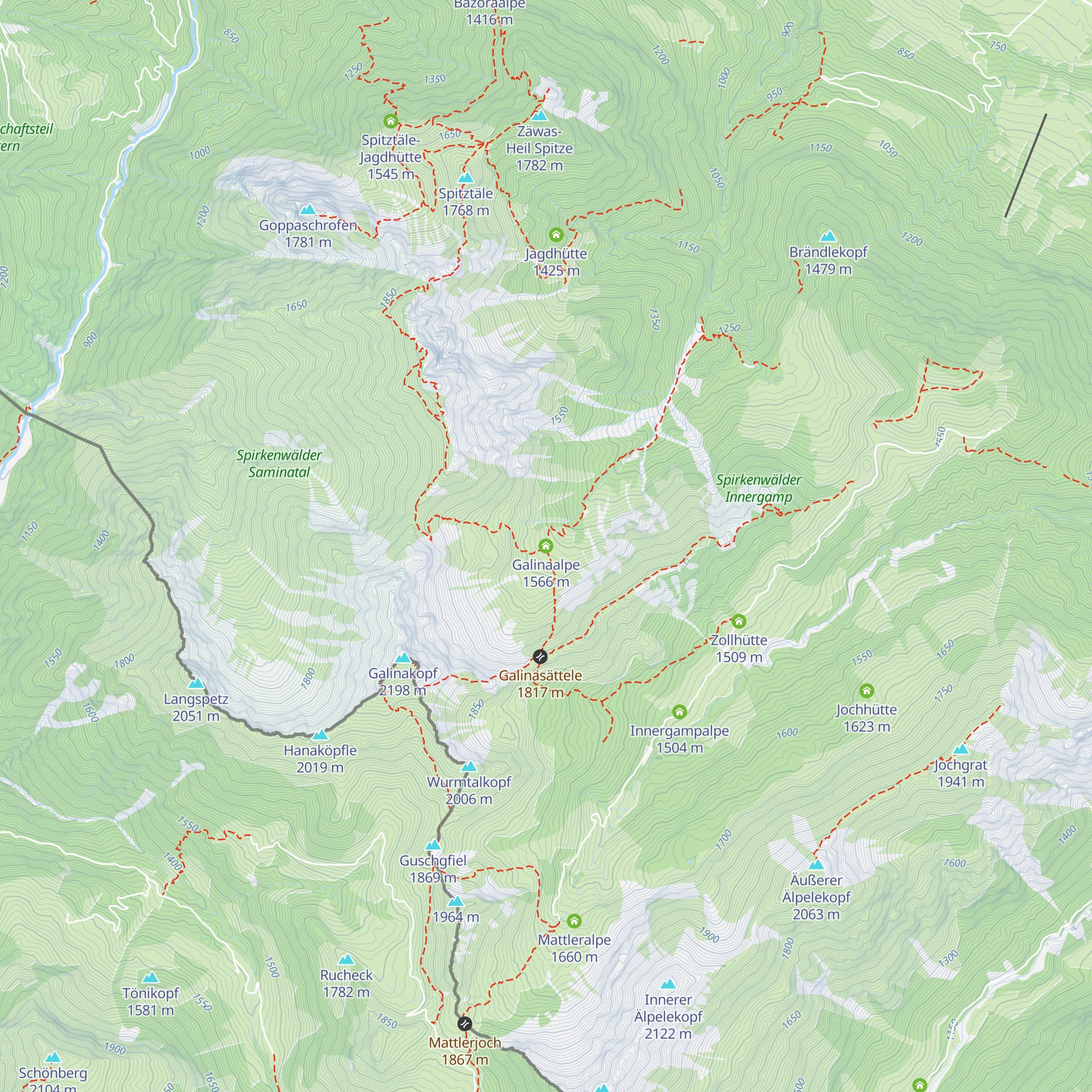 Galinaalpe map