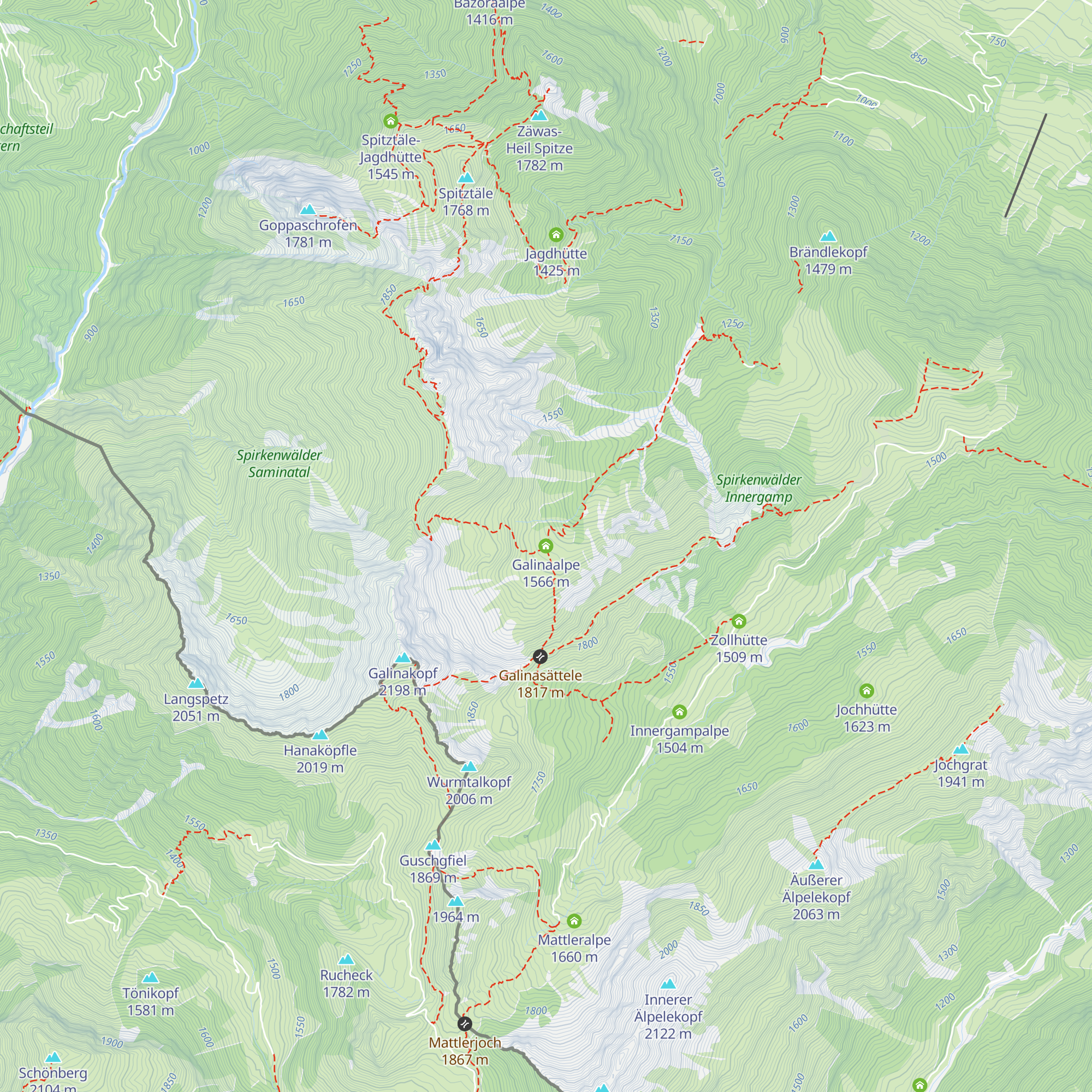Galinaalpe map