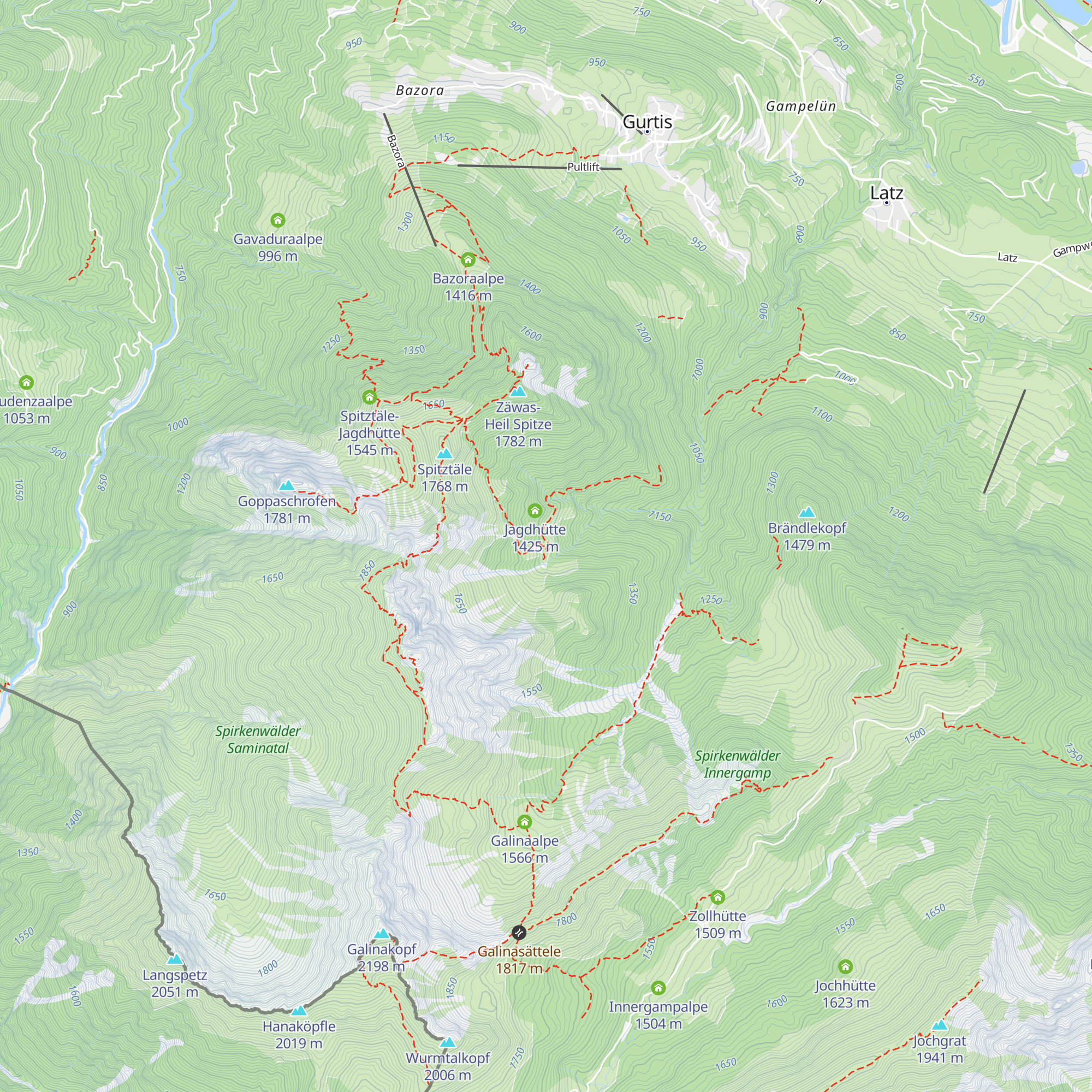 Sattelalpe map