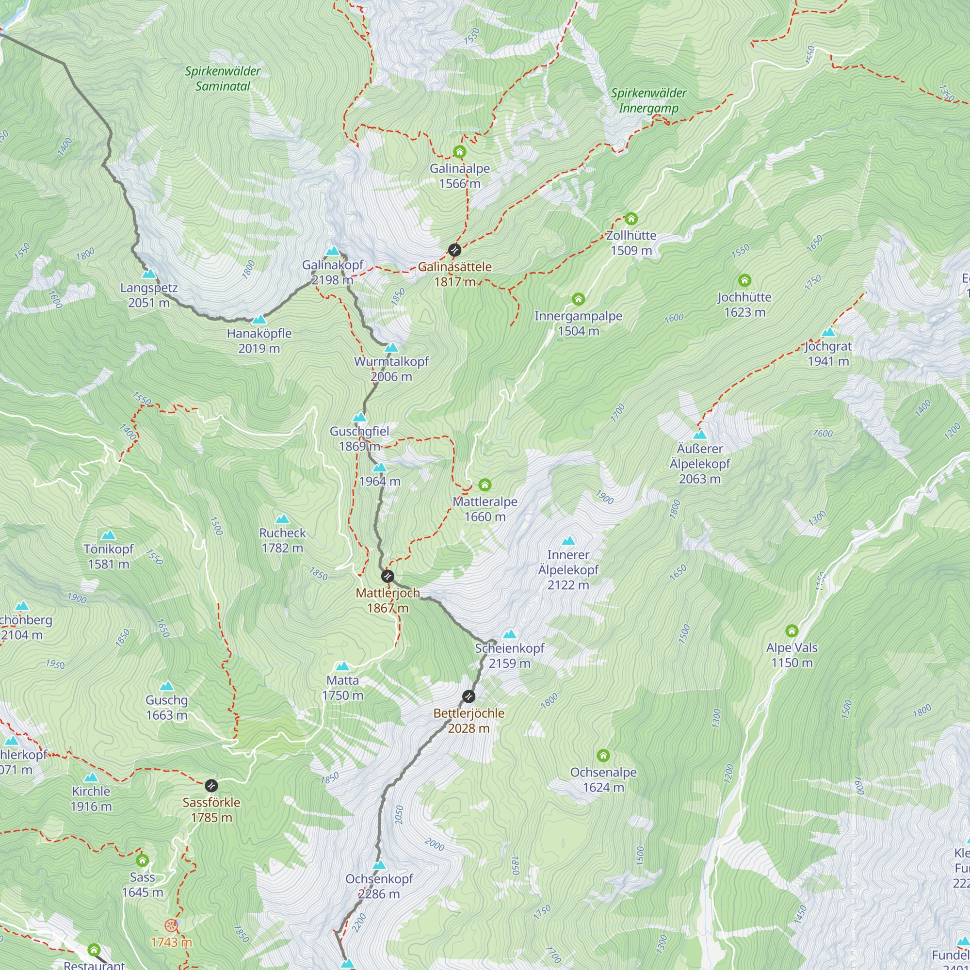 Mattleralpe map