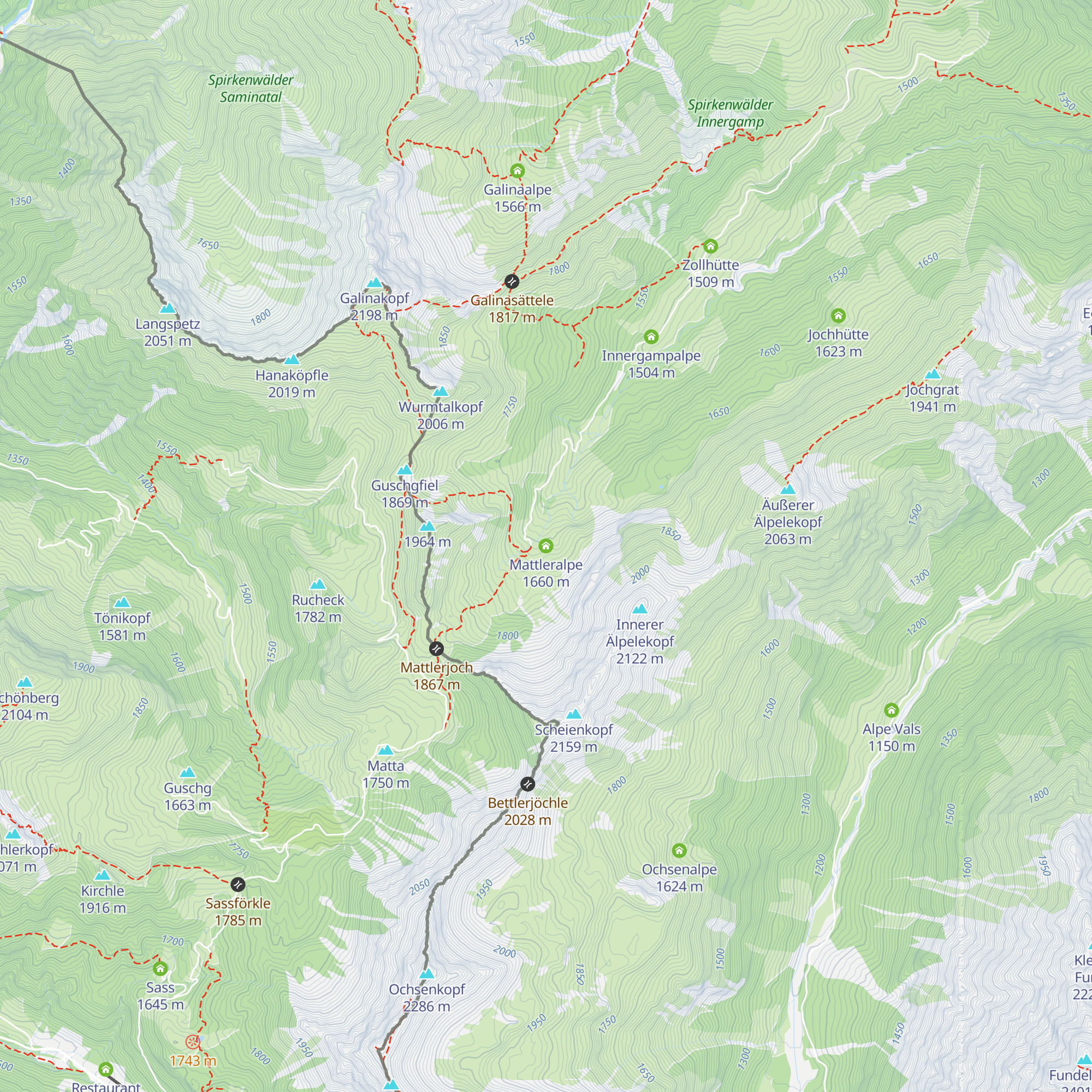 Mattleralpe map