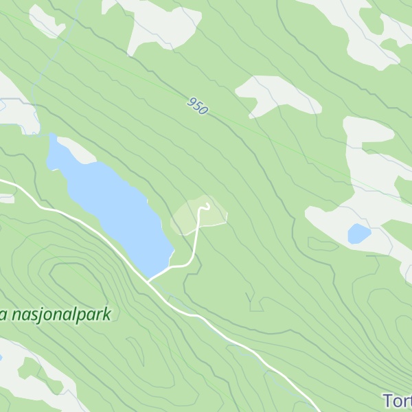 Map of Tortjønnhytta