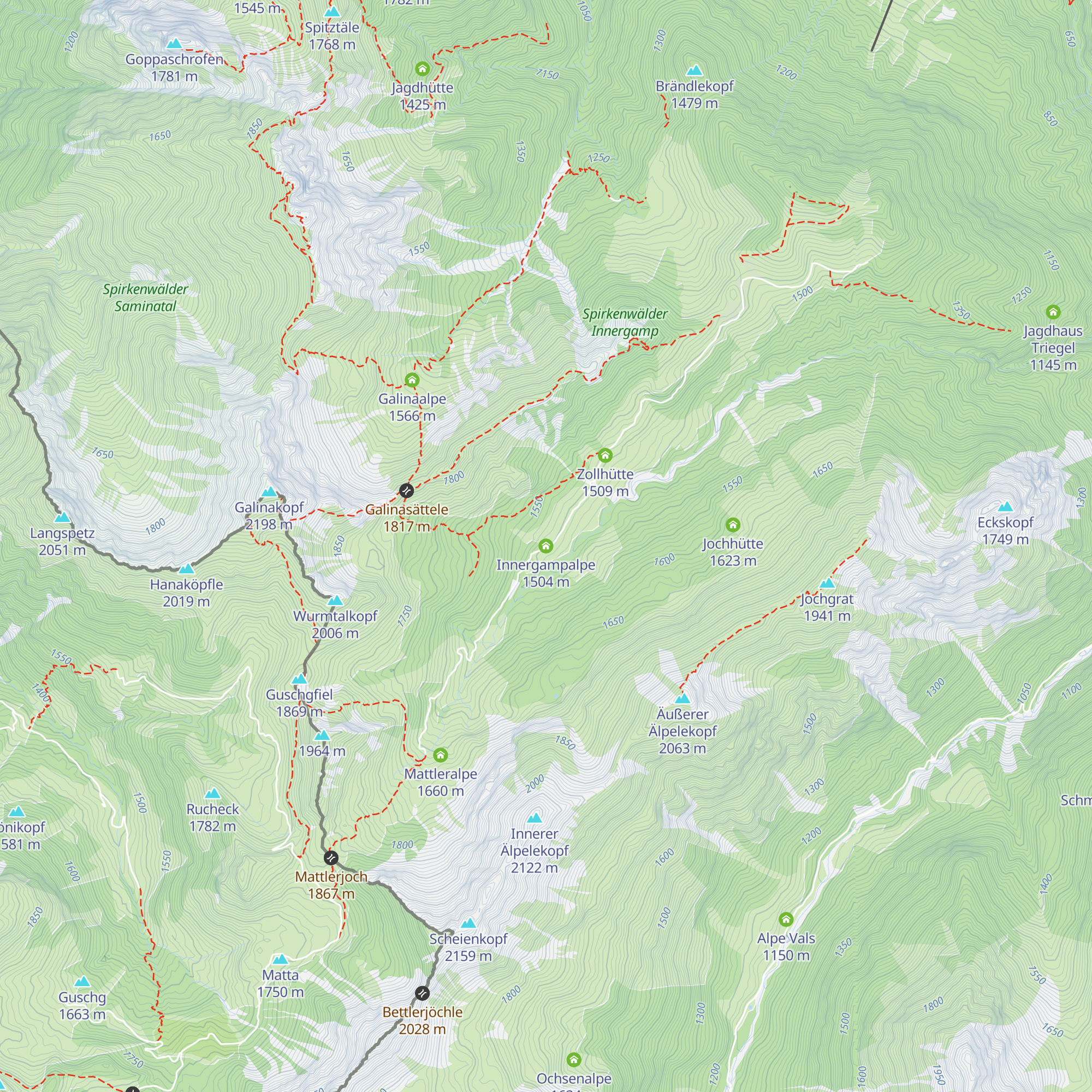 Innergampalpe map