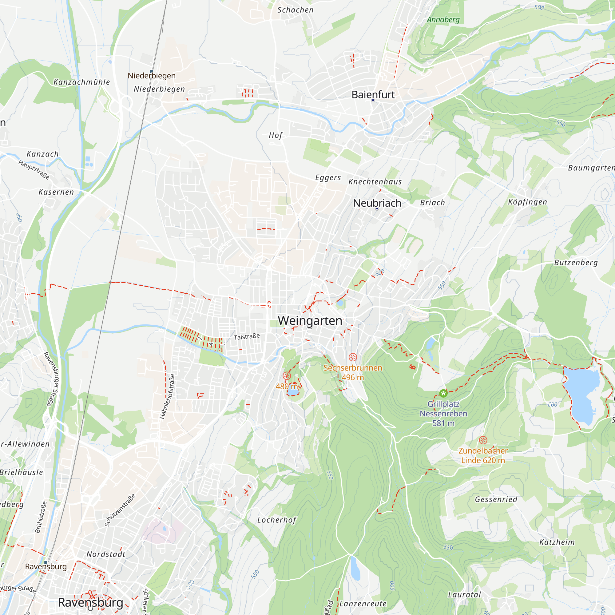 Tourist-Information Weingarten map