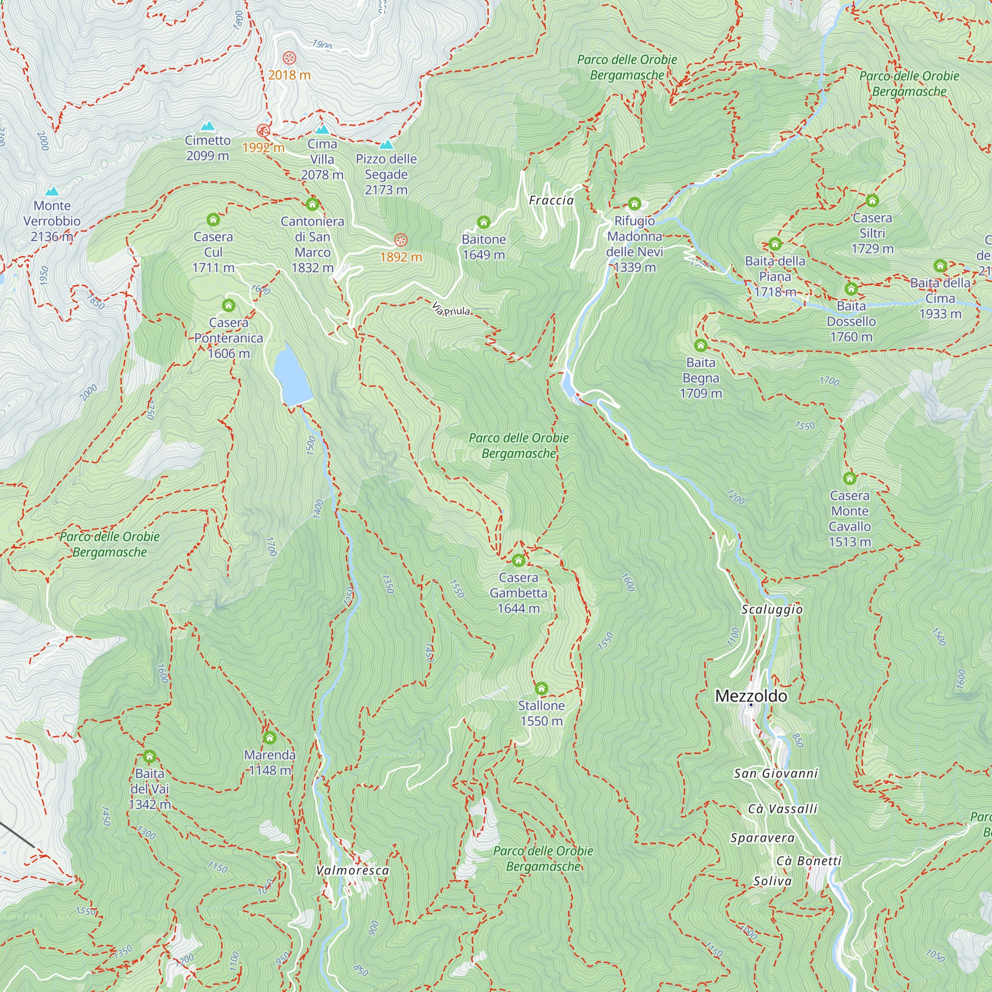 Casera del Dosso map