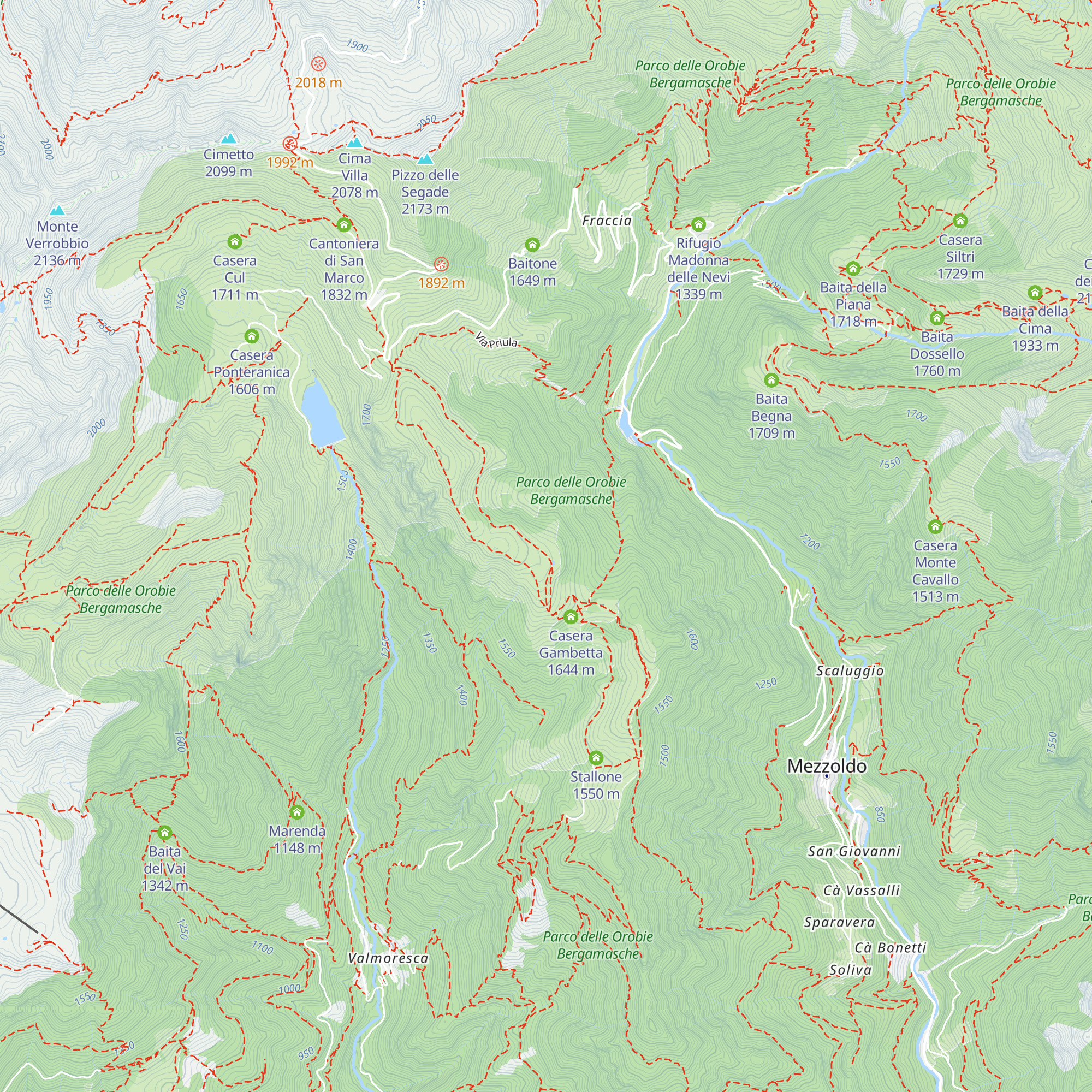 Casera del Dosso map
