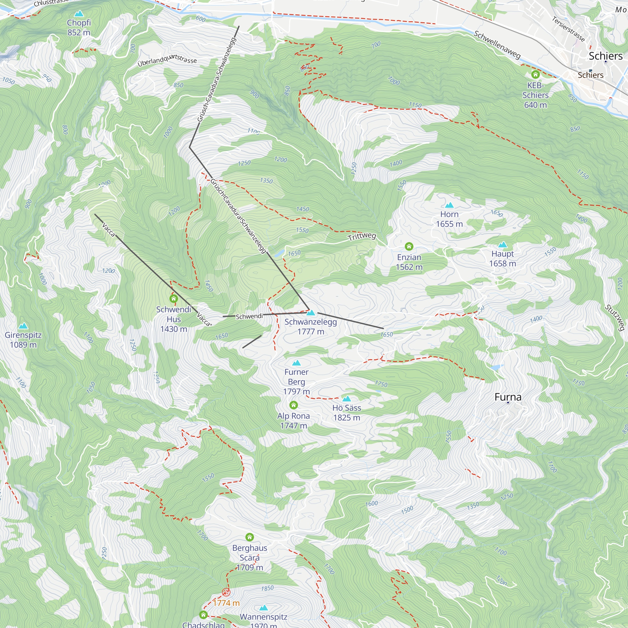 Berghaus Schwänzelegg map
