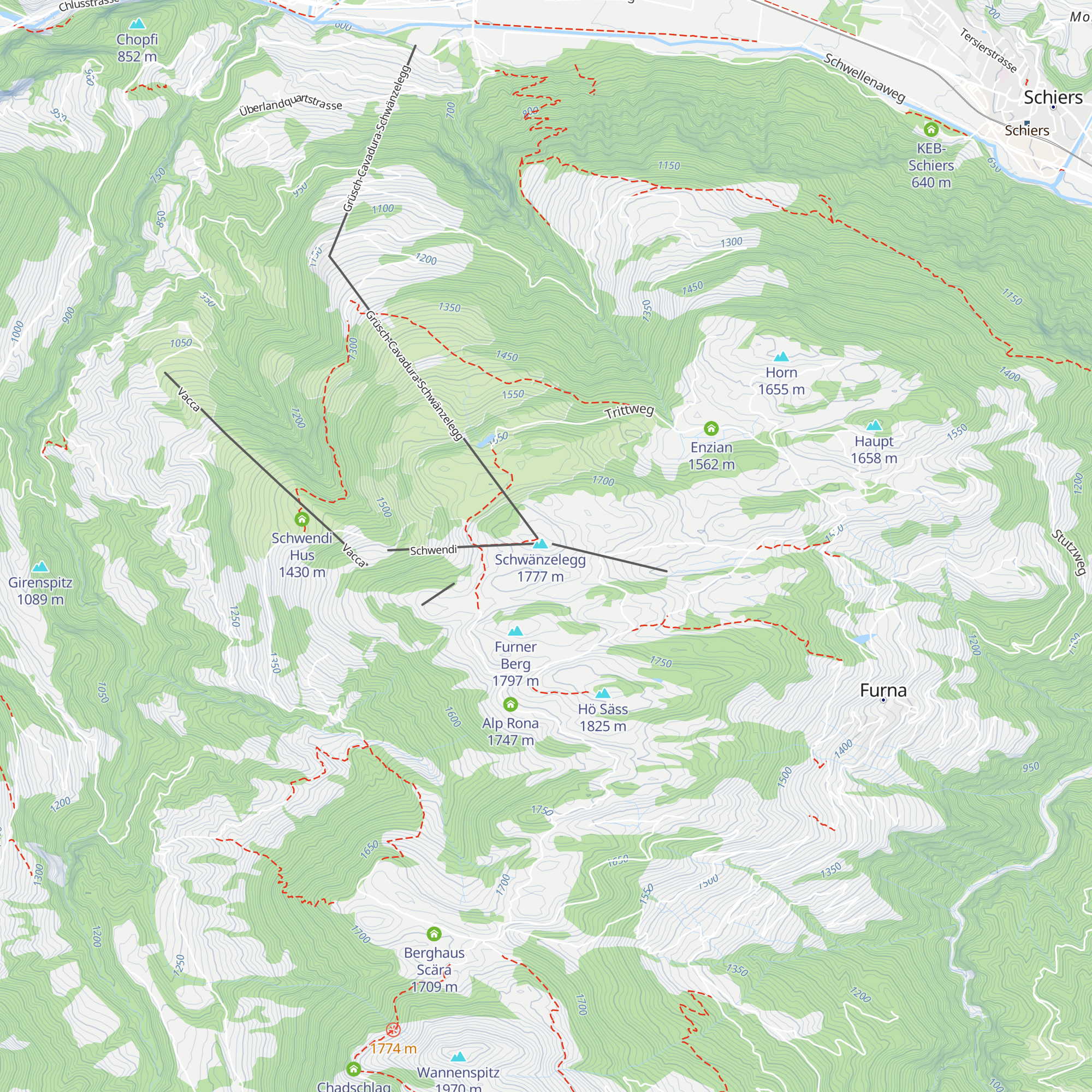 Berghaus Schwänzelegg map