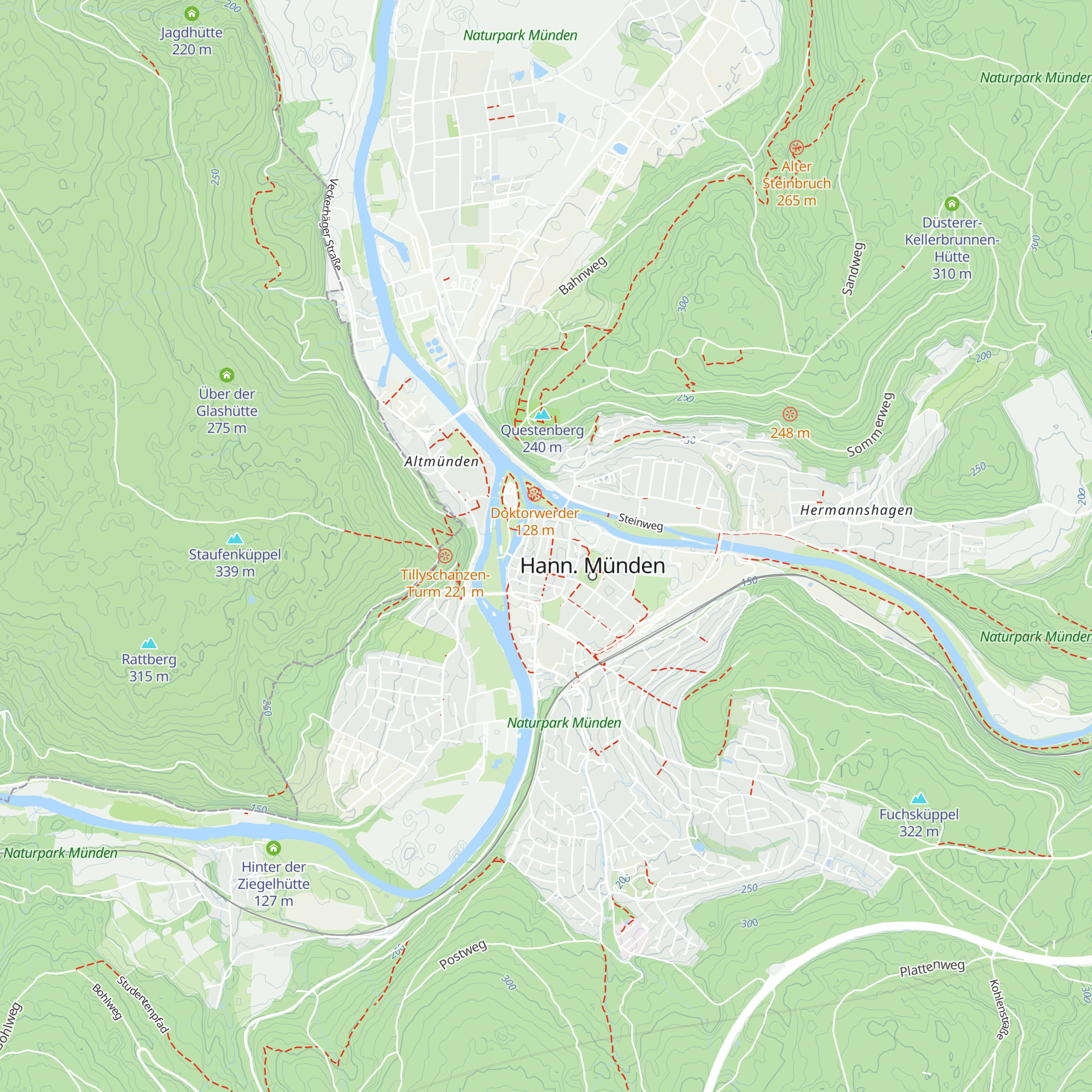 Touristik Naturpark Münden e.V.;Tourist-Info Hann. Münden map