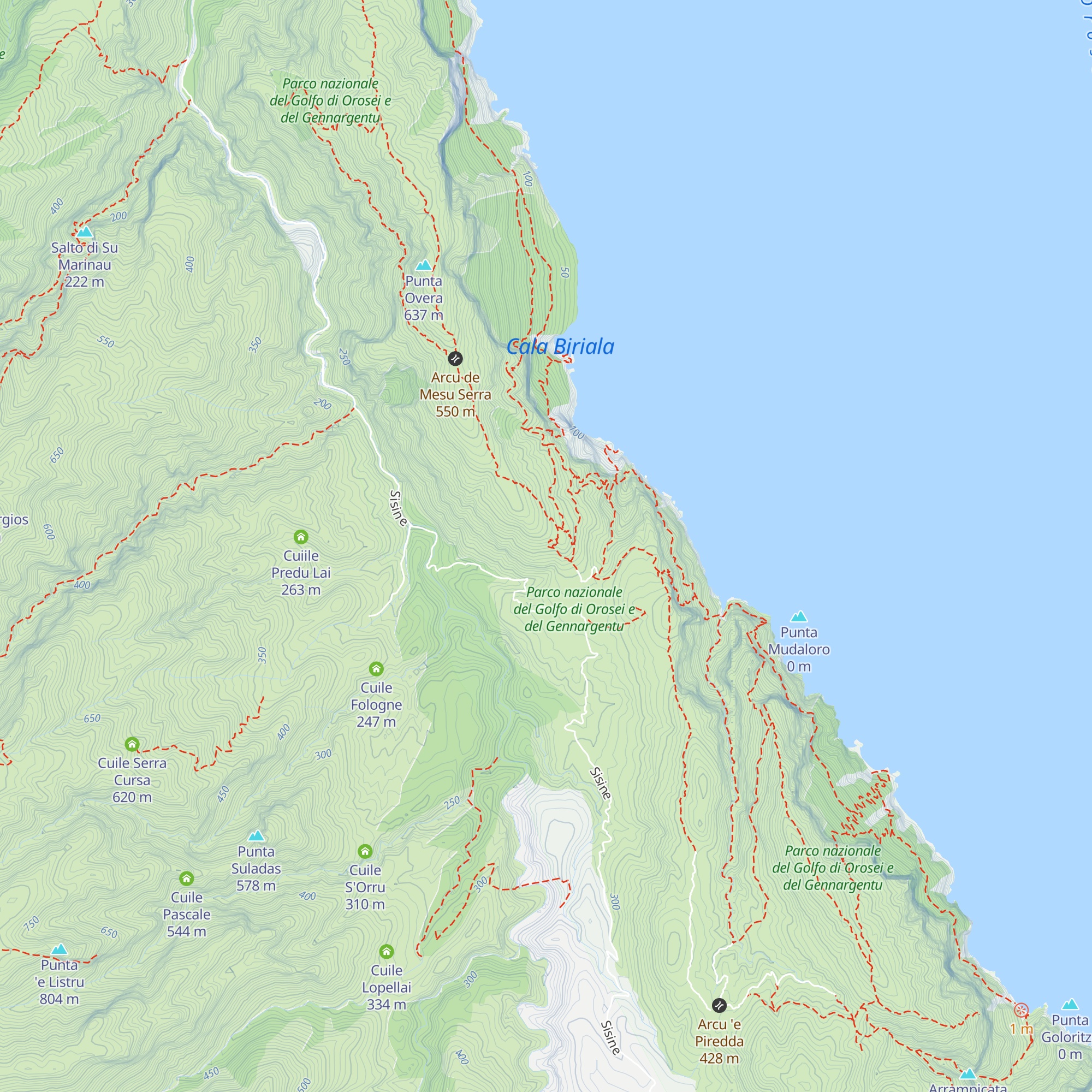 Cuile Iscala Oggiastru map
