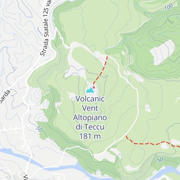 Map of Volcanic Vent Altopiano di Teccu