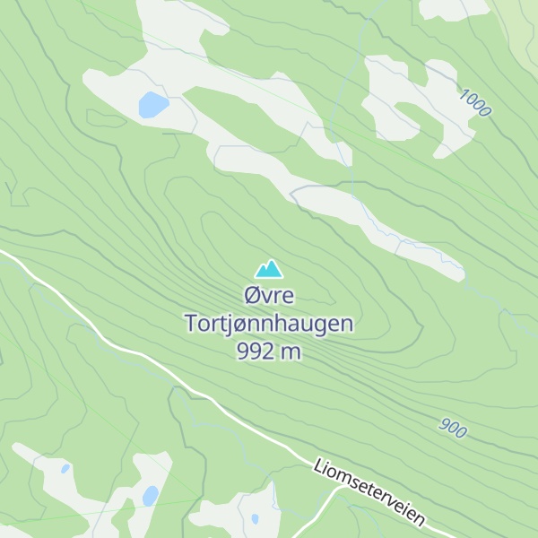Map of Øvre Tortjønnhaugen