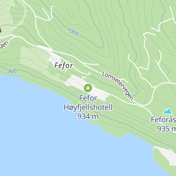 Map of Fefor Høyfjellshotell