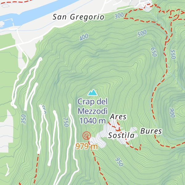 Map of Crap del Mezzodì