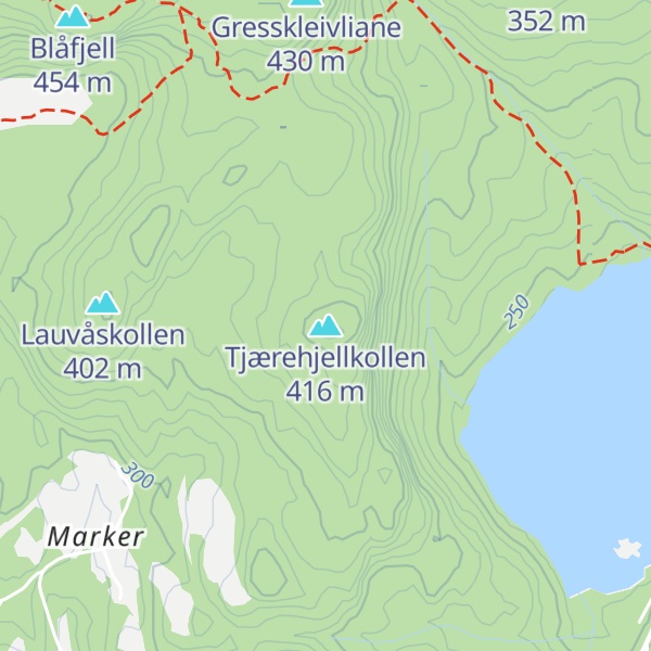 Map of Tjærehjellkollen