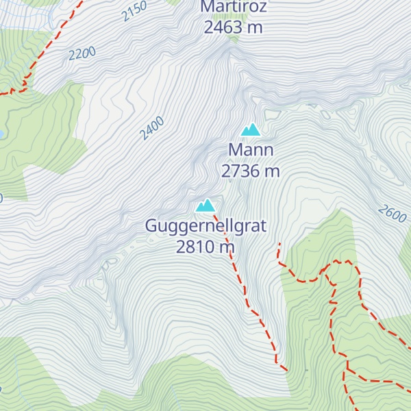 Map of Guggernellgrat
