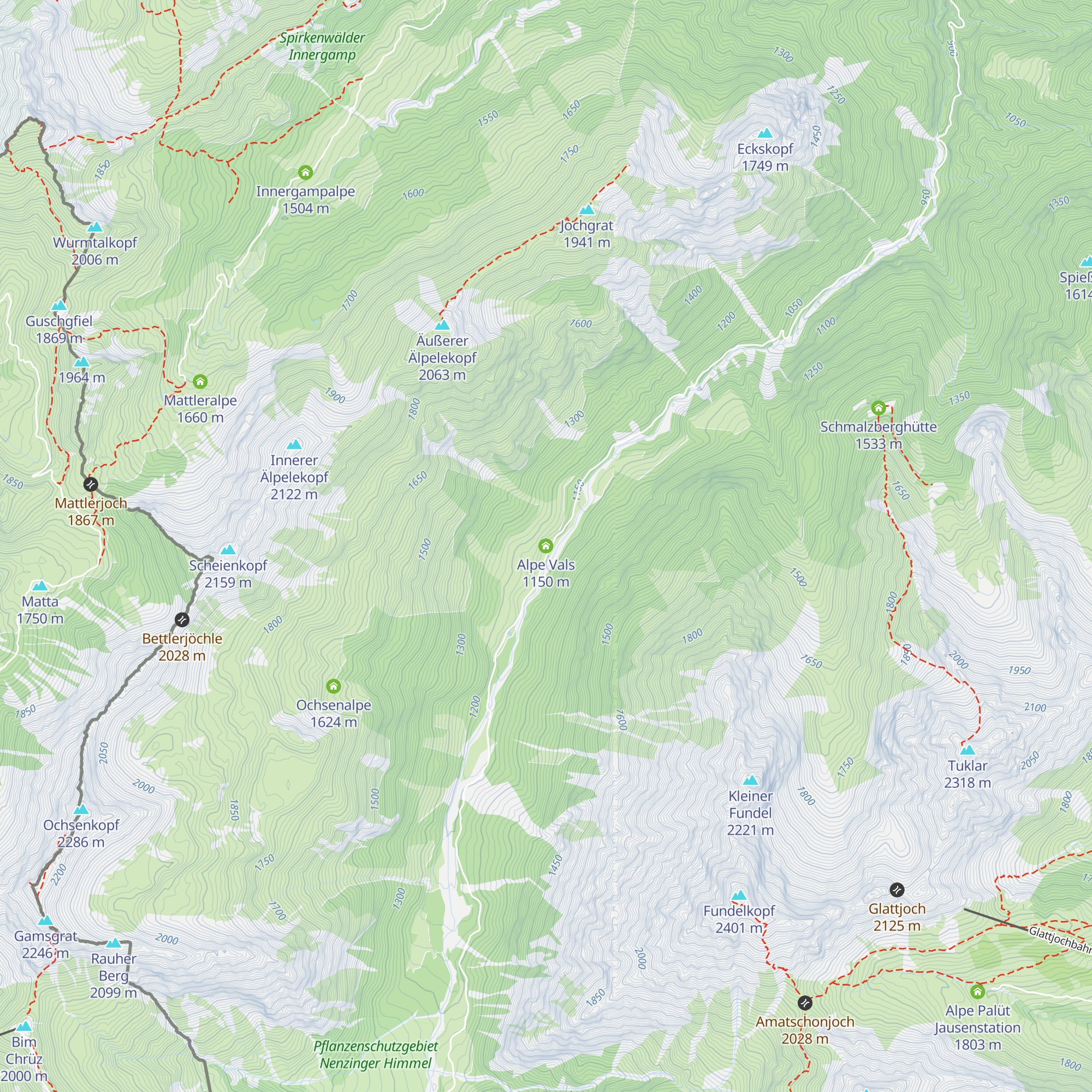 Alpe Vals map