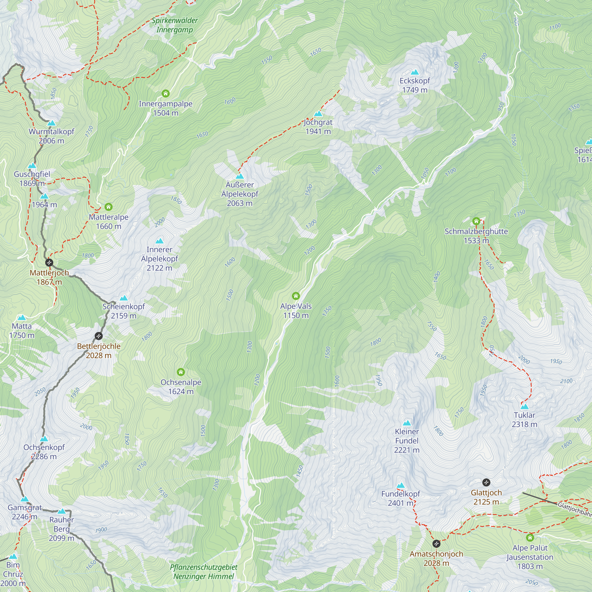 Alpe Vals map