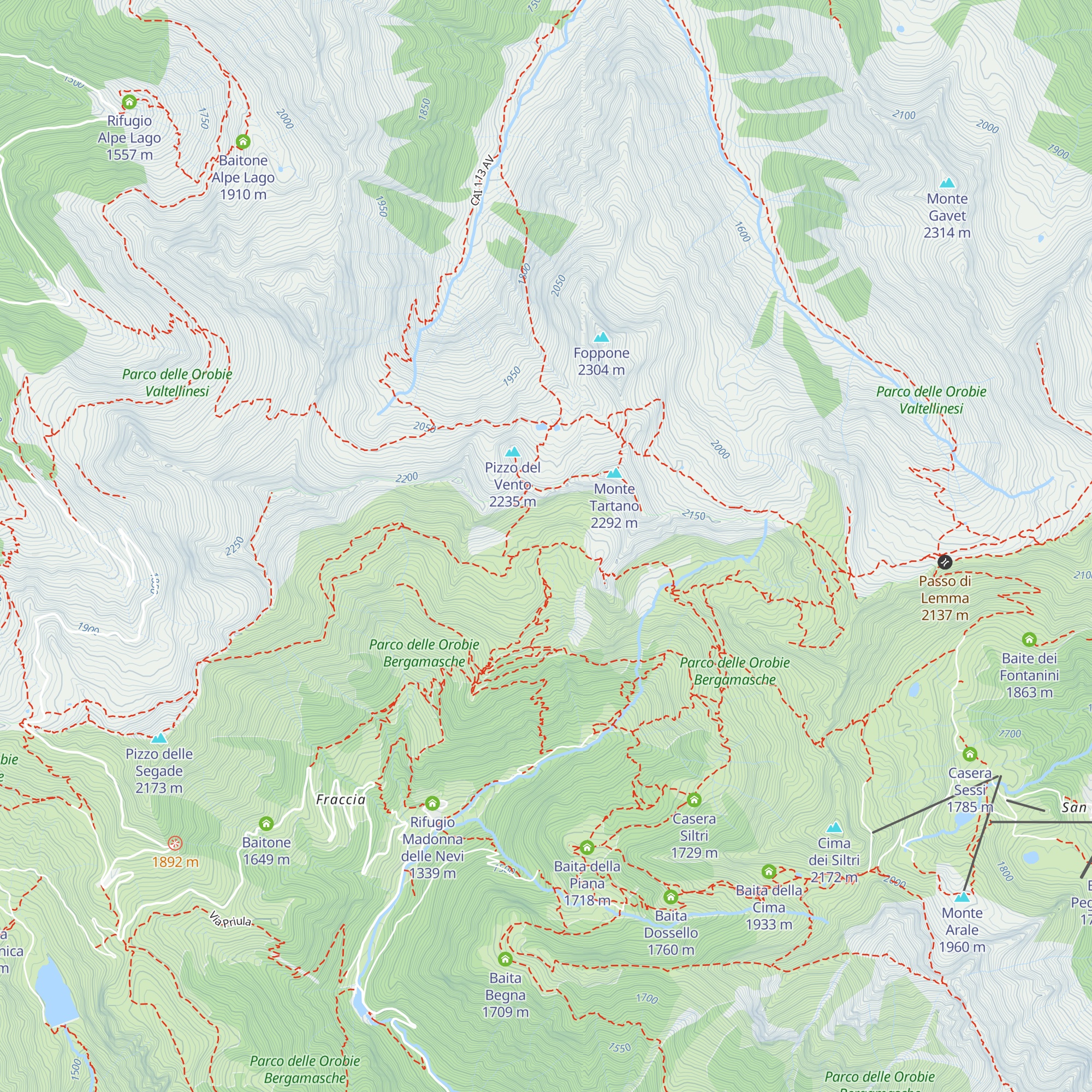 Bivacco Alberto Zamboni map