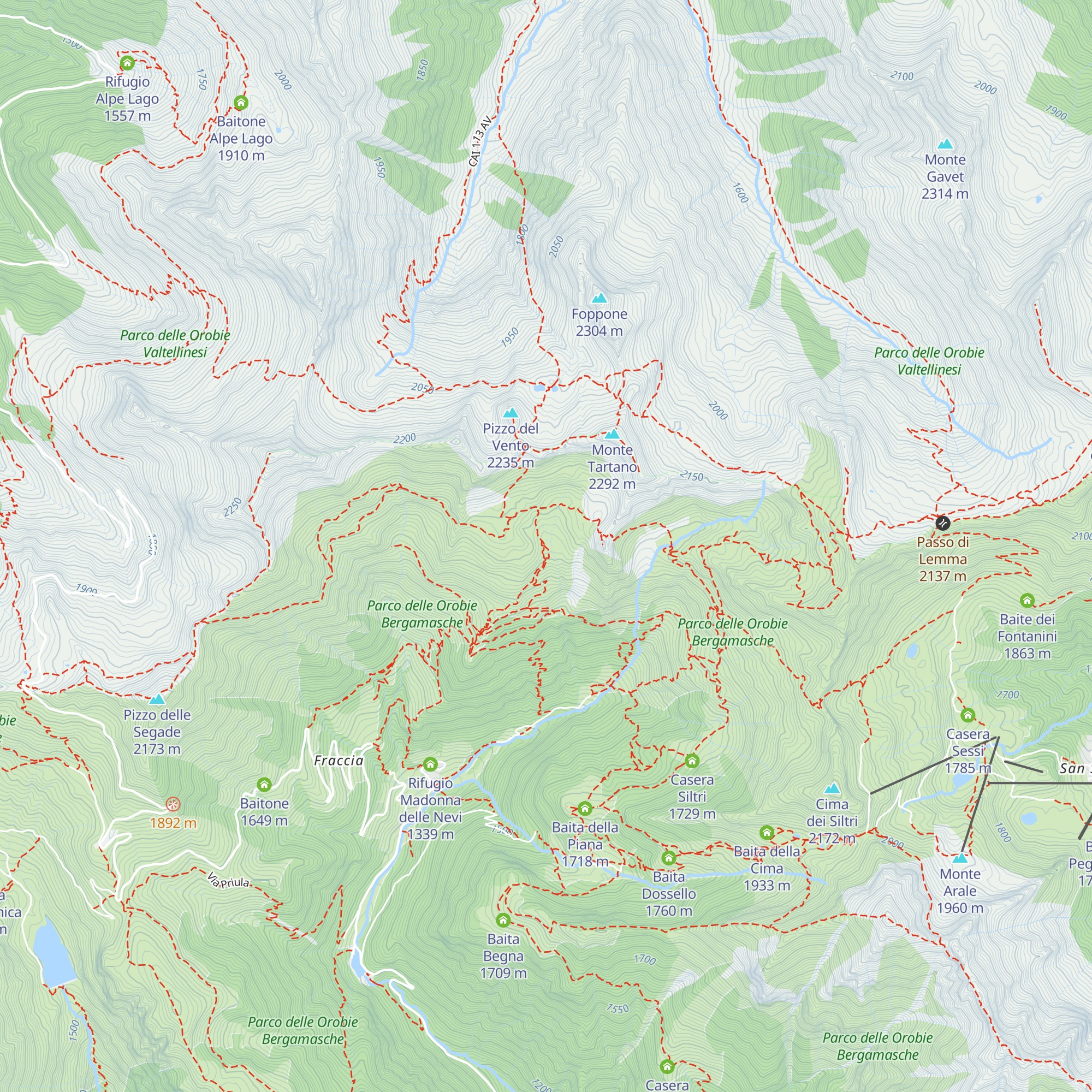Baita Laghetti map