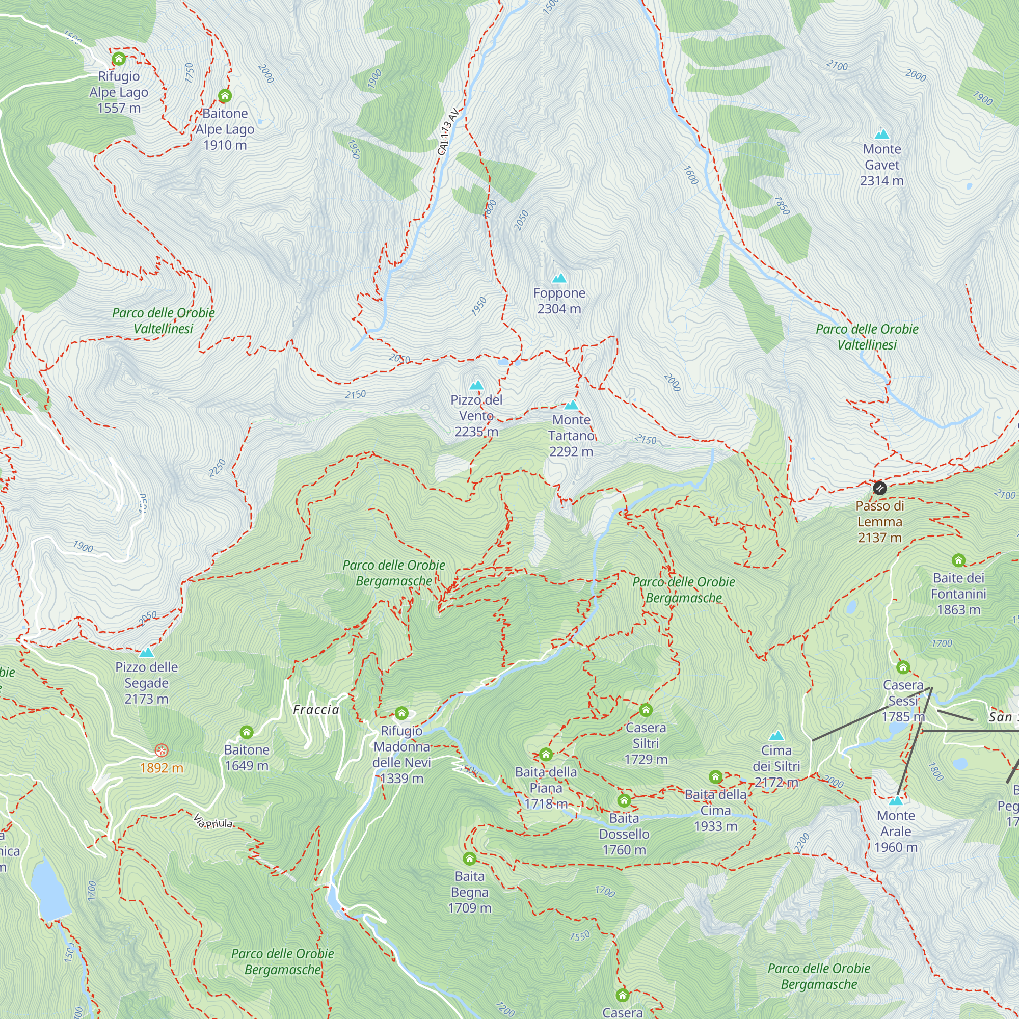 Baita Laghetti map
