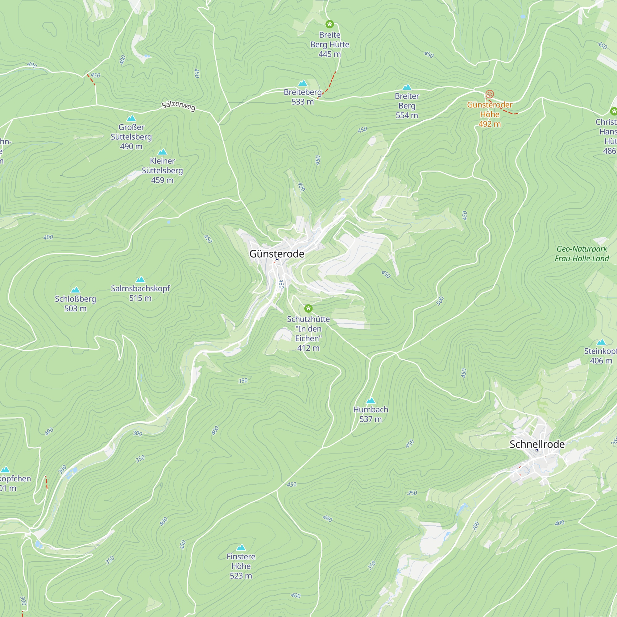 Schutzhütte "In den Eichen" map