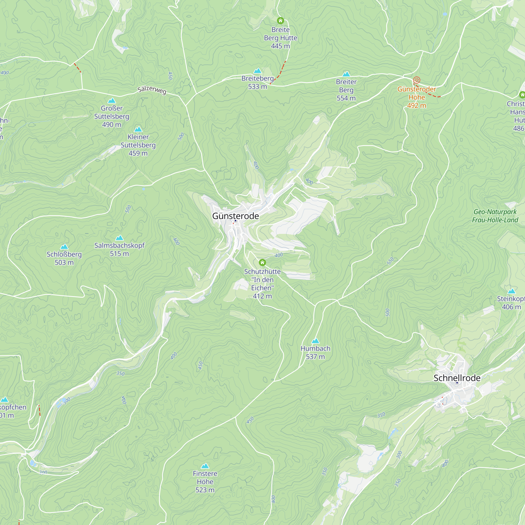 Schutzhütte "In den Eichen" map