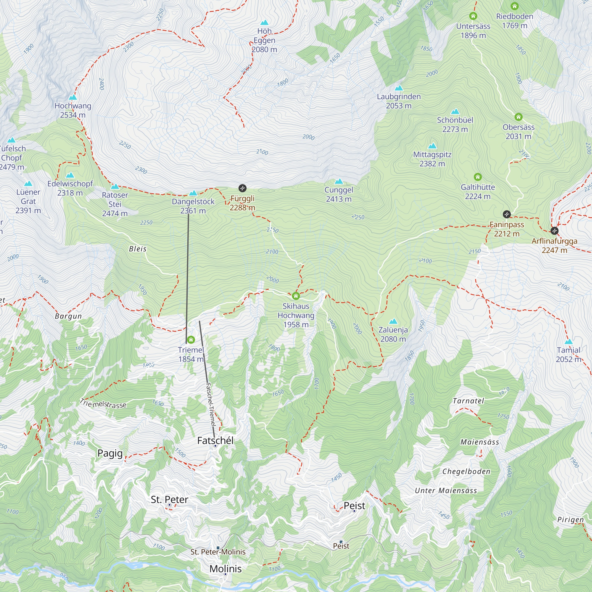 Skihaus Hochwang map