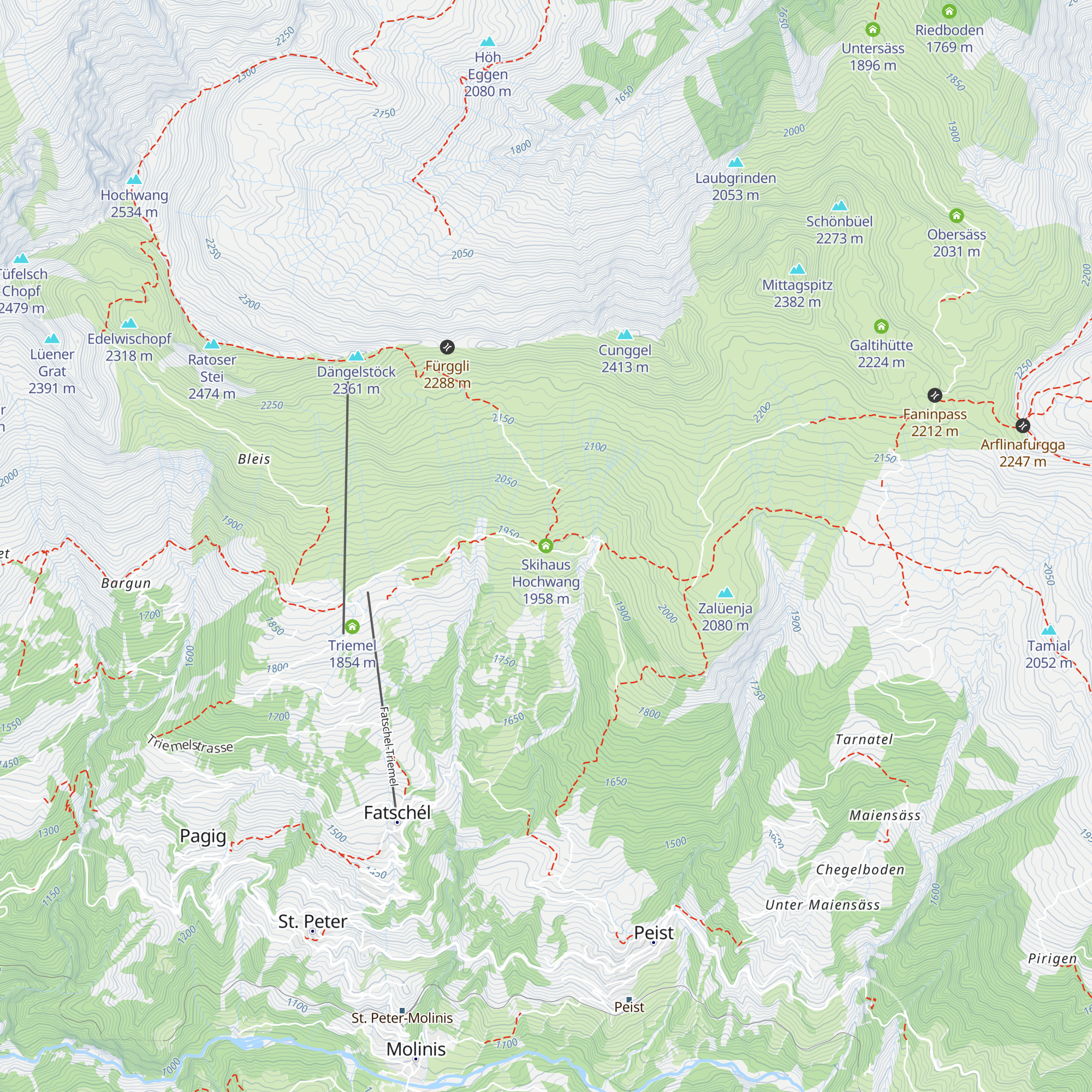 Skihaus Hochwang map