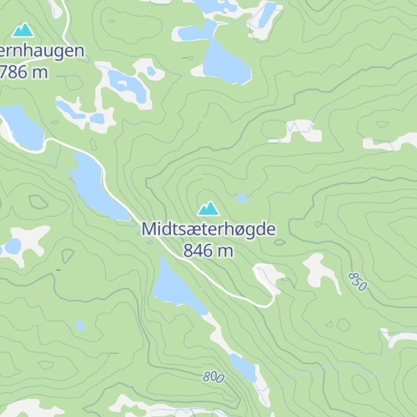 Map of Midtsæterhøgde