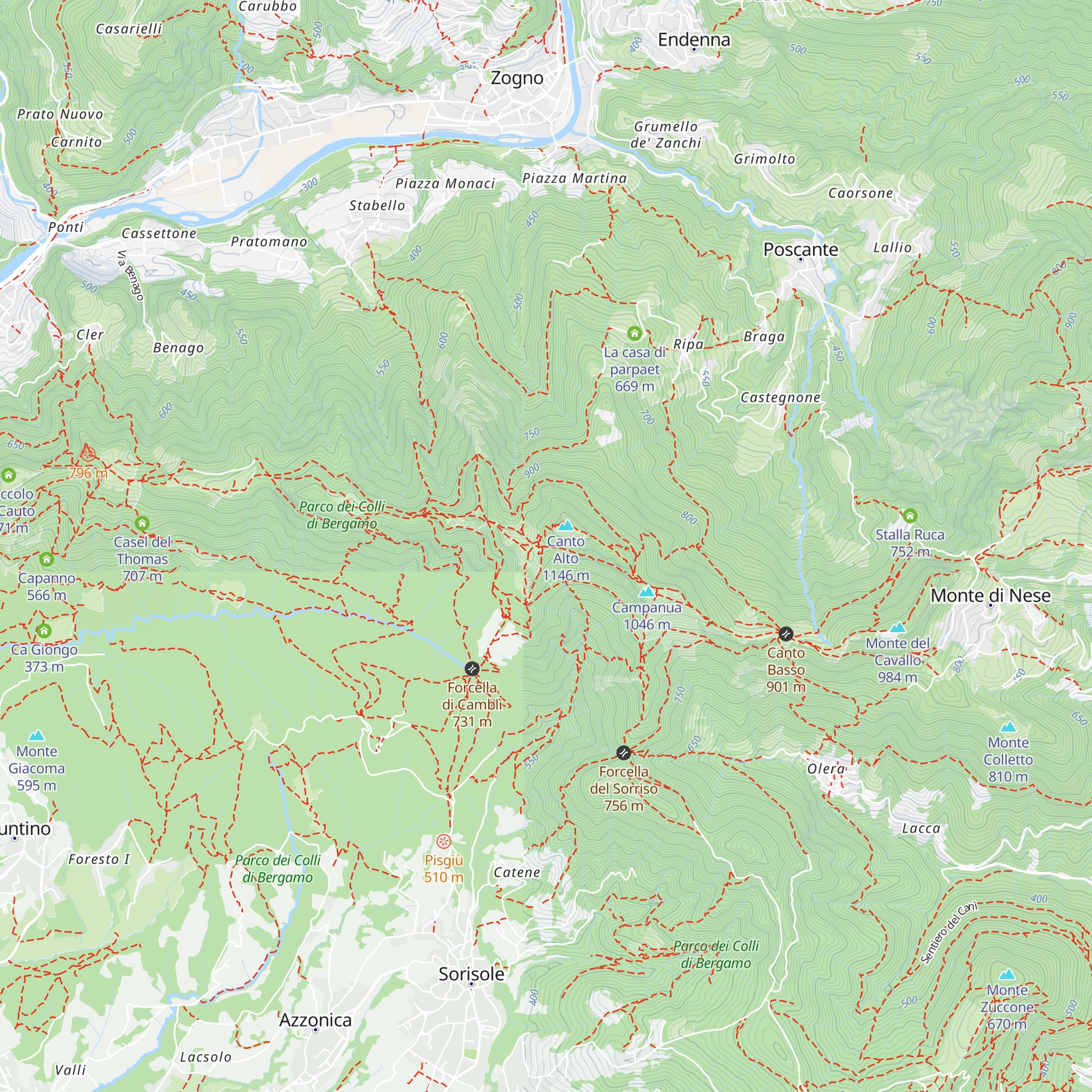 Rifugio Canto Alto map