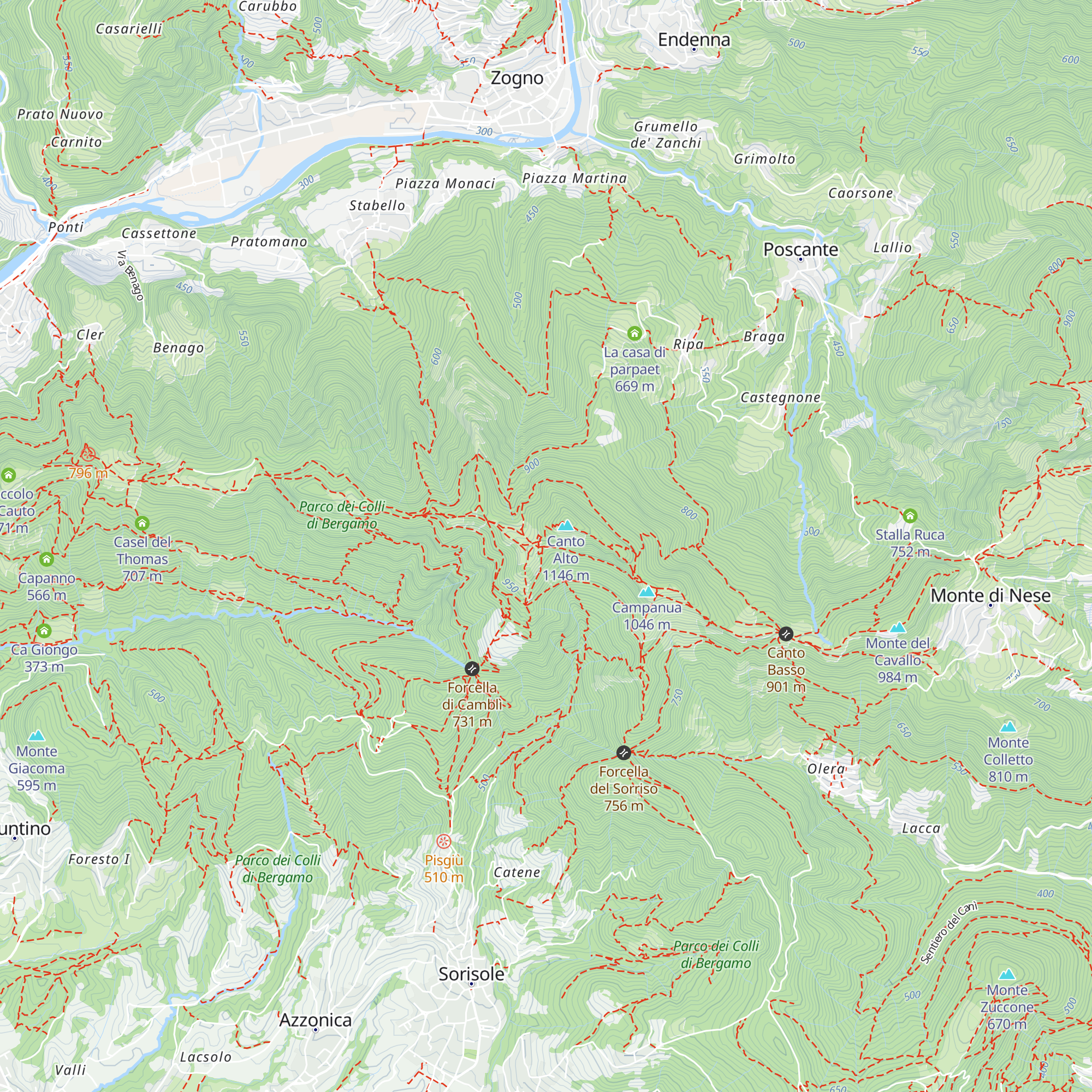 Rifugio Canto Alto map