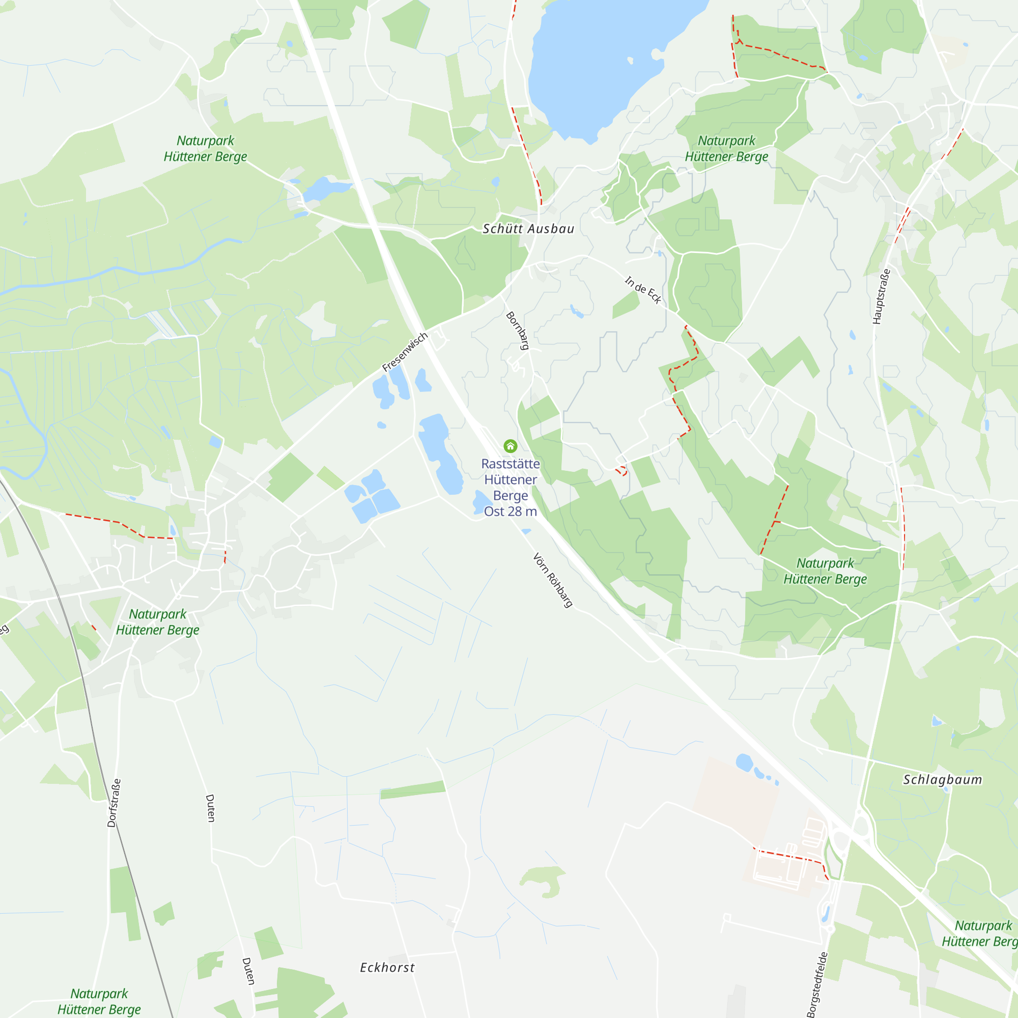 Raststätte Hüttener Berge West map