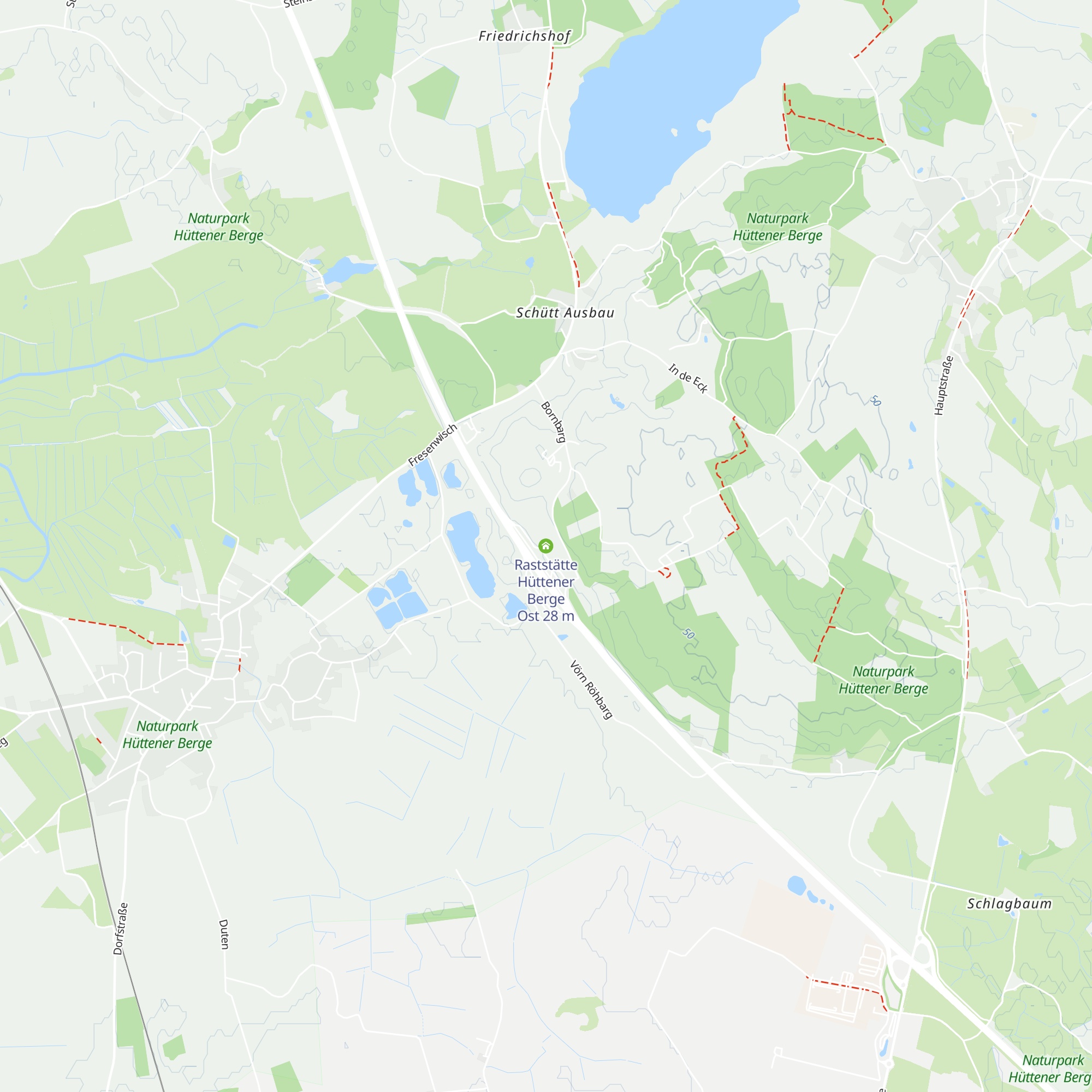 Raststätte Hüttener Berge Ost map