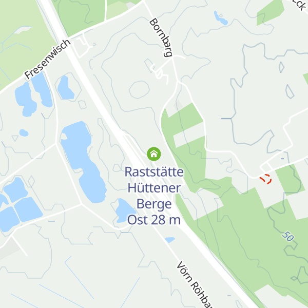 Map of Raststätte Hüttener Berge Ost