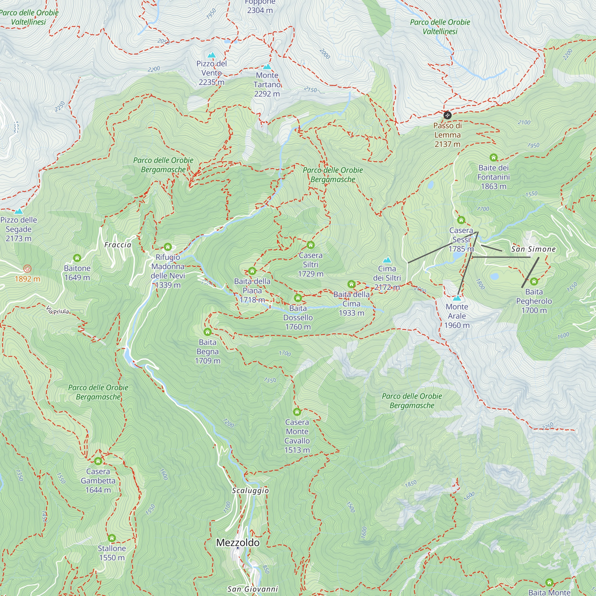 Baita Dossello map