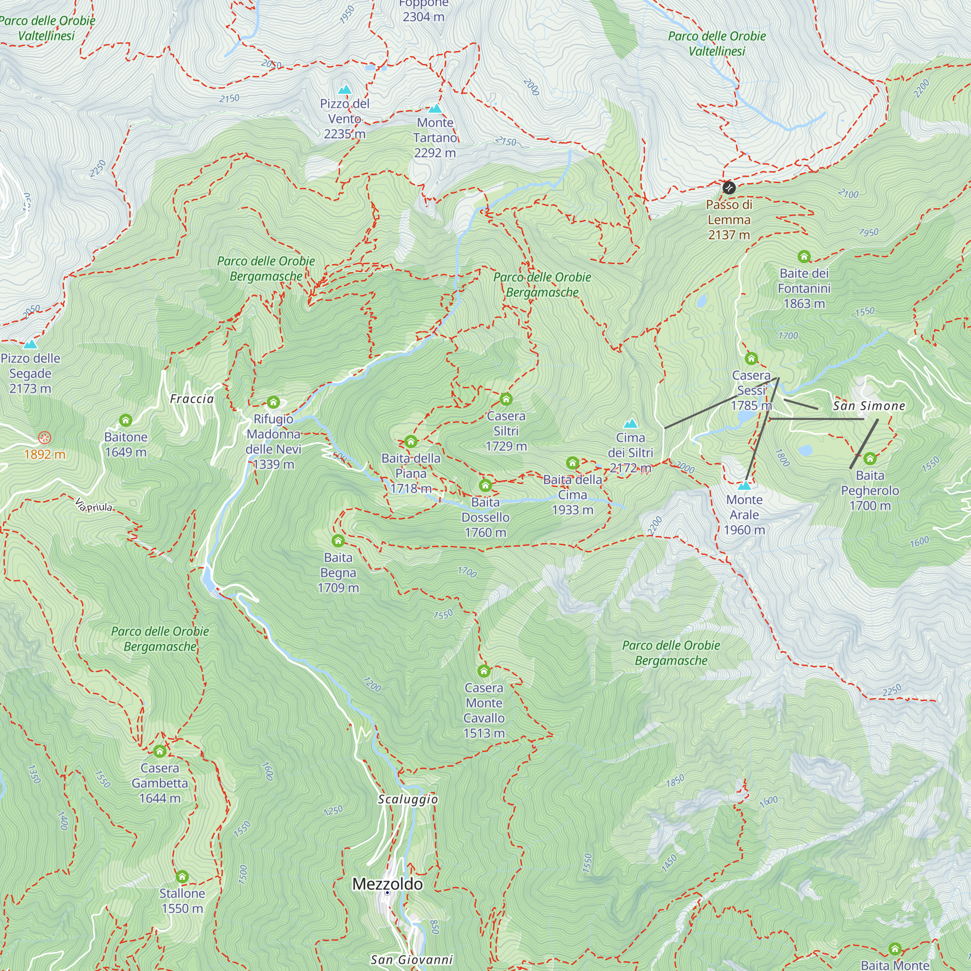 Baita Dossello map